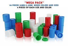 Homeio 35mm/41mm Film Canisters ''Multi-Color'' Red-Green-Blue-White Empty Photo Storage Containers with Airtight... N12
