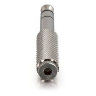 C2G / Cables To Go 40639 6.3mm Stereo Male to 3.5mm Stereo Female Adapter (Metallic Silver) N4