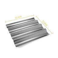 Perforated Baguette Pan, Homono Non-Stick Perforated French Bread Pan Wave Loaf Bake Mold, 15 by 13 by 1 inch... N5