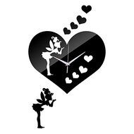 EverTrust(TM) new arrival heart girl clocks diy Acrylic watch 3d modern home decor wall stickers living room clock... N2