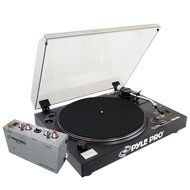 Pyle Turntable Record Player and Pre-Amplifier Package - PLTTB3U Belt Drive USB Turntable with Digital Recording... N4