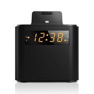 Philips AJ3200 Black Universal Charging Clock Radio including micro USB and iPhone lightning cable N6