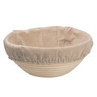 DOYOLLA 1pcs 8.5" Round Banneton Brotform Bread Dough Proofing Rising Rattan Basket &amp; Liner N4