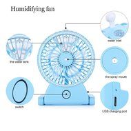 BASSTOP Portable Table Fan Mist Spray Cooling Desk Fan Air Handheld USB Mini Office Fan Quiet Personal Cooling... N5