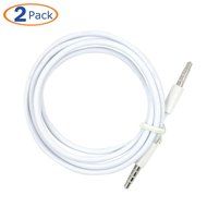 Conwork 2-Pack 3.5mm 4-Pin Universal Male to Male Auxiliary Extension Audio Stereo Cable Cord for Headphones -... N4