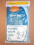 Royal Metal Upright Type B Vacuum Bags Microfiltration with Closure - 3 Pack