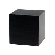 Wensltd 1pc Digital LED Black Wooden Wood Desk Cube Alarm Clack N4