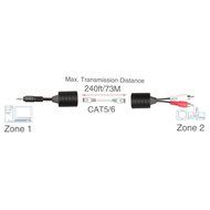 LINESO 3.5mm Stereo To RCA Red White Audio Balun Extender Over Cat5 N2