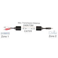 LINESO 3.5mm Stereo To RCA Red White Audio Balun Extender Over Cat5 N3