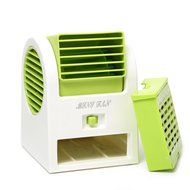 Water &amp; Wood Adjustable Angles Scented USB Electric Air Conditioning Mini Fan Air Cooler Green N7