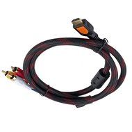 Fivetech HDMI Male to 3RCA Male Extension Cable Bi-directional: Converts to HDTV DVD Composite S-video RCA Plugs N4