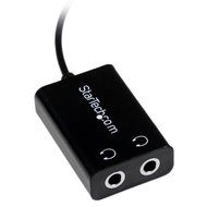 StarTech.com Black Slim Mini Jack Headphone Splitter Cable Adapter - 3.5mm Audio Mini Stereo Y Splitter - 3.5mm... N8