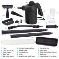 Jet Steamer - 15 in 1 Handheld Multi-Purpose Steam Cleaning System - Portable - Extra Long 3ft Floor Attachment... N4