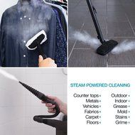 Jet Steamer - 15 in 1 Handheld Multi-Purpose Steam Cleaning System - Portable - Extra Long 3ft Floor Attachment... N5