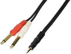 Pyle-Pro PCBL43FT6 12 Gauge, 6 feet, 3.5mm Male Stereo to Dual 1/4-Inch Male Mono Y-Cable Adapter