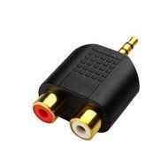 Gold Plated 3.5mm Stereo to 2-RCA Male to Female Adapter,Audio Splitter Adapter, Dual RCA Jack Adapter N3