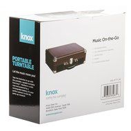 Knox Portable Bluetooth USB Turntable with Built-in Speakers (Leather Brown) N6
