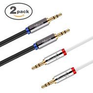 Starise Aux Cable 90 Degree 10 Feet - 3.5mm Male to Male Right Angle Stereo Audio Cable - Black N4