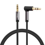 Starise Aux Cable 90 Degree 10 Feet - 3.5mm Male to Male Right Angle Stereo Audio Cable - Black N7