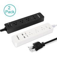 FlePow 1250W/10A 3-Outlet Power Strip with 3 USB Charging Ports N14