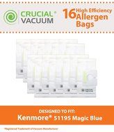 Kenmore 51195 Micro Allergen 16-Pack Vacuum Bags Designed To Fit Kenmore Vacuum 51195 Magic Blue Canister, Compare...