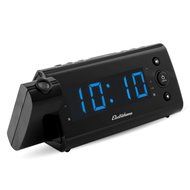 Electrohome USB Charging Alarm Clock Radio with Time Projection, Battery Backup, Auto Time Set, Dual Alarm, 1.2... N4