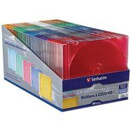 New VERBATIM 94178 Color CD/DVD Slim Cases, 50 pk