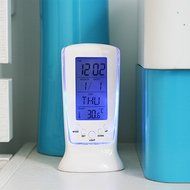 Polytree LED Digital Alarm Clock with Blue Backlight Electronic Calendar Thermometer Gift N2