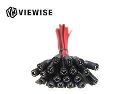 VIEWISE CCTV Security Camera DC Male Power Plug Pigtail Cable, Pack of 10 (Black/Red) N12