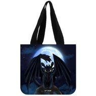 ARTSWOW Dragons Toothless How To Train Your Dragon Custom Personalize Cotton Canvas Tote Bag(2 Sides) N5