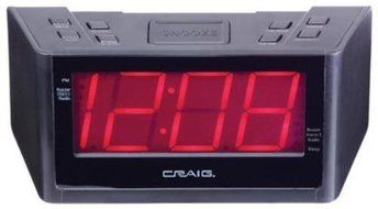 Craig Electronics CR41804A Craig AM/FM Clock Radio - Quantity 1