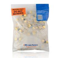 Cable Matters 10-Pack, Gold Plated F-Type Crimp-On Coaxial RG6 Connector N5