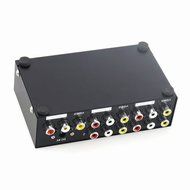 Findway 4 Port 1 In 4 Out 3 RCA AV Audio Video Splitter Amplifier for Cable Box DVD DVR Analog TV