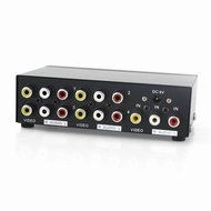 Findway 4 Port 1 In 4 Out 3 RCA AV Audio Video Splitter Amplifier for Cable Box DVD DVR Analog TV N2