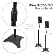 Pyle PSTND19 Dual Universal Speaker Bracket Stand Mounts, Adjustable Height for Satellite Speakers (Pair) N2