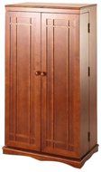 Leslie Dame CD-612W Solid Oak Multimedia Storage Cabinet with Classic Mission Style Doors, Walnut N6