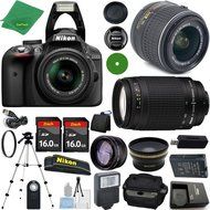 Nikon D3300 - International Version (No Warranty), 18-55mm f/3.5-5.6 DX VR, Nikon 70-300mm f/4-5.6G, 2pcs 16GB... N2