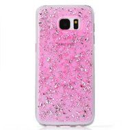 Galaxy S7 Edge Case,UZZO Luxury Sparkle Powder Paillette Bling Flexible TPU Bumper Case Protective Shell Rubber... N6