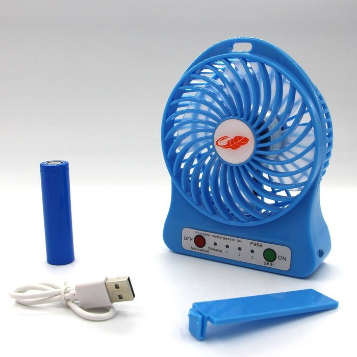 ReFeng Personal Battery Operated Fan Rechargeable with LED Light, Quiet (Green) N9