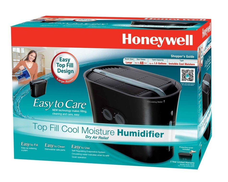Honeywell HCM-750B Easy-to-Care Cool Moisture Humidifier, Black