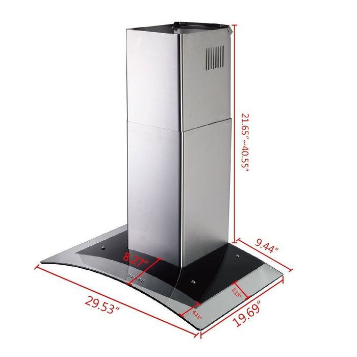 GHP 30" Stainless Steel Kitchen Wall Mount Range Hood w Glass Stove Vents N5