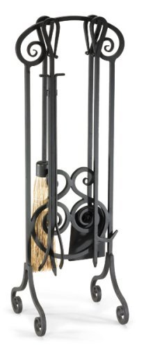 Pilgrim Home and Hearth 19001 Napa Forge Antique Scroll Fireplace Tool Set, Black