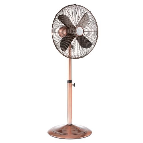 Deco Breeze Brushed Stainless Steel Floor Standing Fan with Copper Finish
