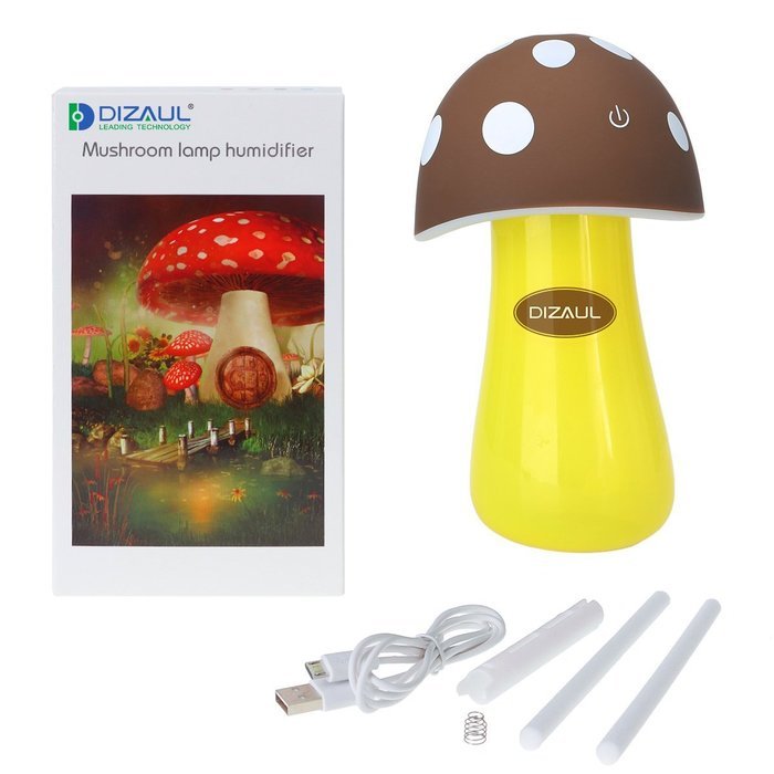 Ultrasonic Cool Mist Humidifier,Dizaul Mushroom Humidifier 200ml for skin moisturing,stealth mask with No Noise... N21