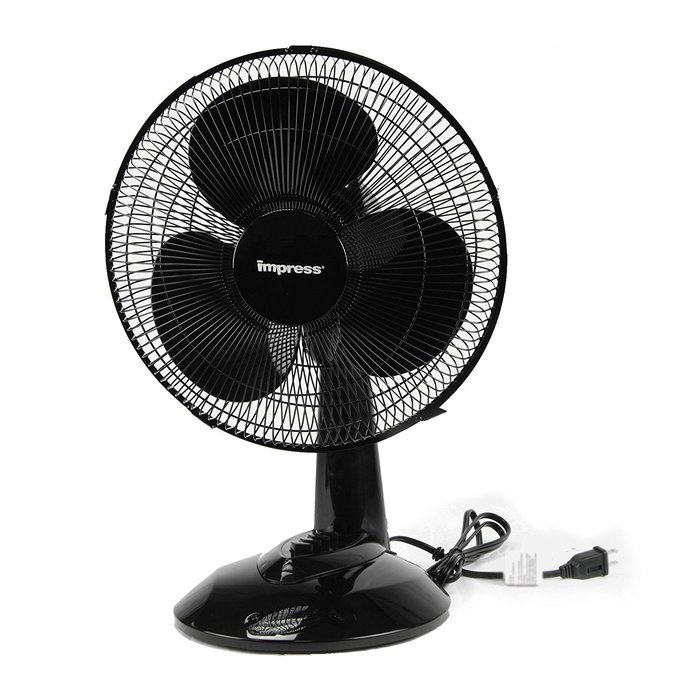 Impress 12" Oscillating Tabletop Fan Black