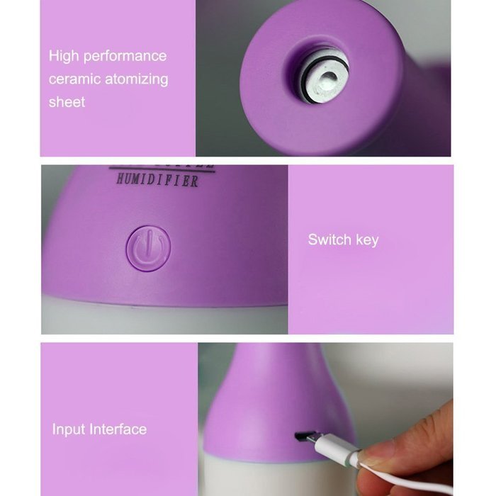 Asiacc&reg; Mini USB Cool Bottle Humidifier/Essential Oil Diffuser/Aromatherapy Mist Maker with LED Light for Office... N13