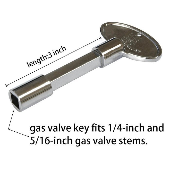 Onlyfire Products Handle Replacement Gas Valve Key for 1/4" and 5/16" Turn Ball Valve ,3",Chrome N9