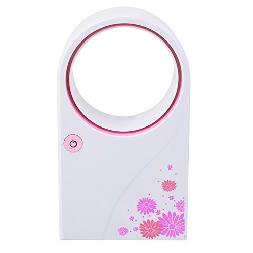 Julyshop Portable USB No Leaf Fan Mini Bladeless Refrigeration Desktop Air Conditioner (Pink) N3