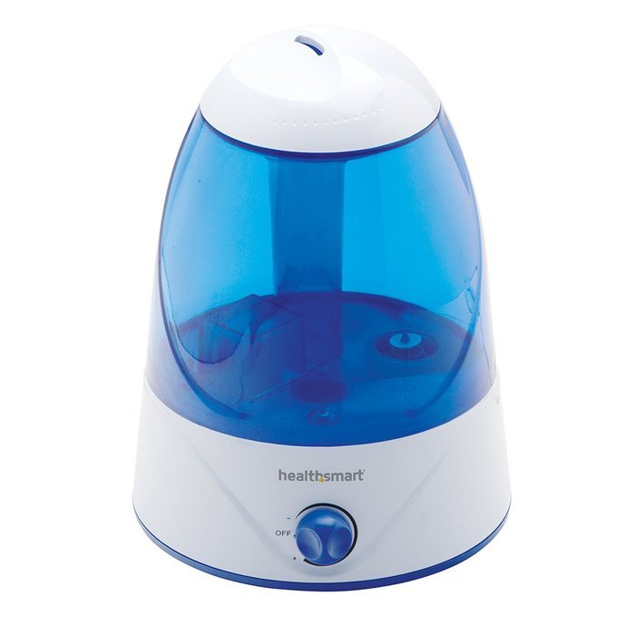 HealthSmart Cosmo Mist Cool Mist Ultrasonic Humidifier, Whisper Quiet, Runs 50 Hours, Filter Free, Blue N2