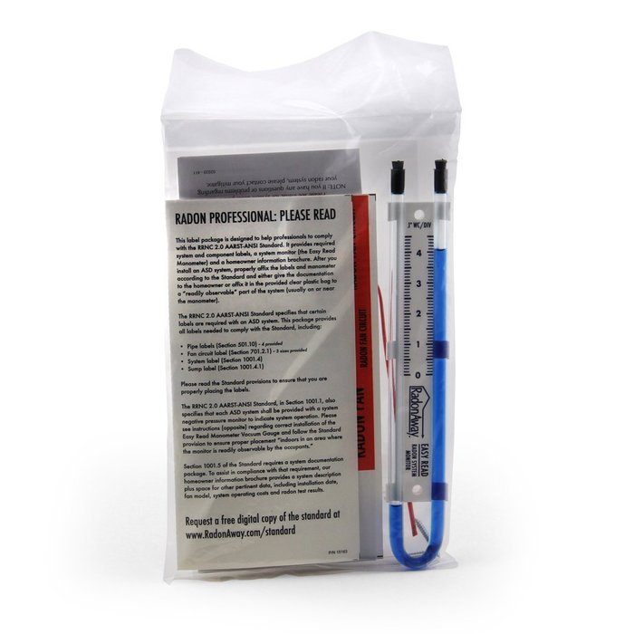 RadonAway 50017 Easy Read Manometer, Blue